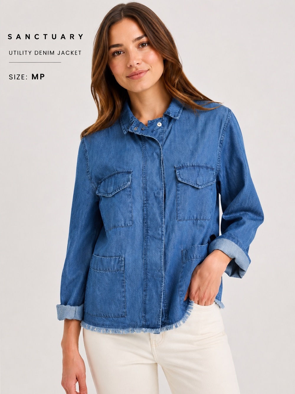 Sanctuary Utility Denim Jacket crafted & tailored/ Size MP